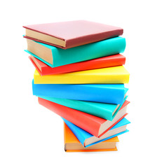 Multi-coloured books. School .