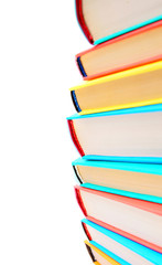 Multi - coloured books.