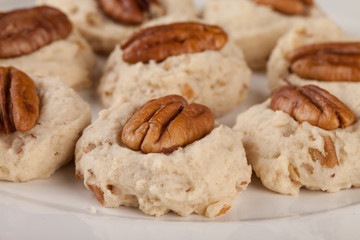 Platter of homemade pecan cookies