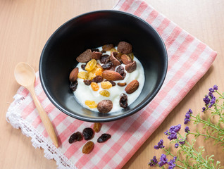 cereal, grain and yogurt