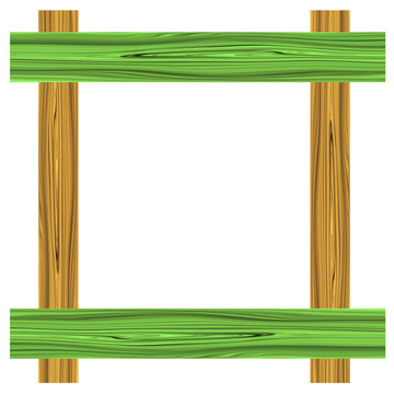 brown  and green  wood frame