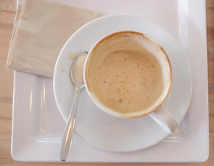 empty and dirty cup of coffee