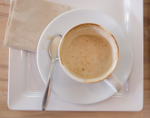 empty and dirty cup of coffee