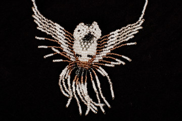Intricately beaded fashion jewelry exotic owl