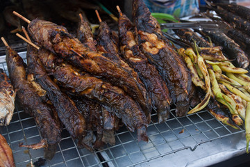 Catfish Grill waiting to be sold in the market.