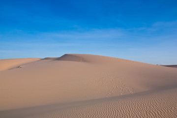 Desert and blue sky in Vietnam.