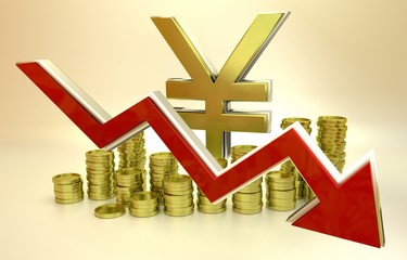 Obraz premium currency collapse - Japanese Yen
