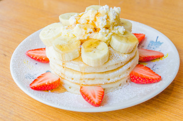 Pancake strawberry banana