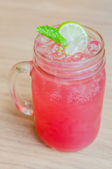 Pink lemonade juice cocktail