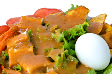 Islamic Salad on white blow.