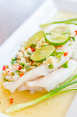 Steamed basa fish