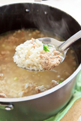 Hot porridge rice pig