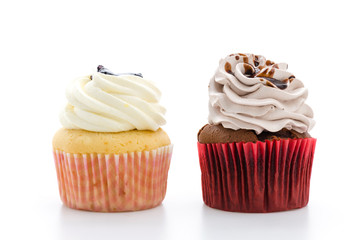 Cupcakes isolated on white background