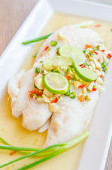 Steamed basa fish