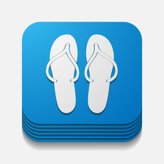 square button: slippers