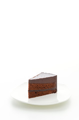 Cake chocolate isolated on white background
