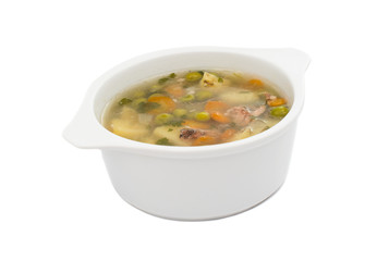 soup with fresh vegetables isolated