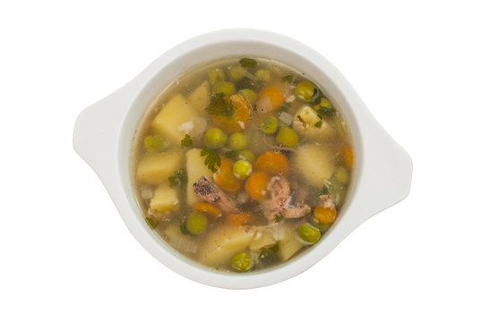 soup with fresh vegetables isolated