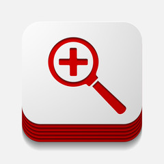 Obraz premium square button: magnifier