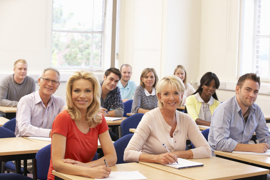 Mixed Group Of Students In Class