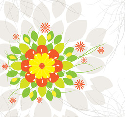 Abstract background with flowers