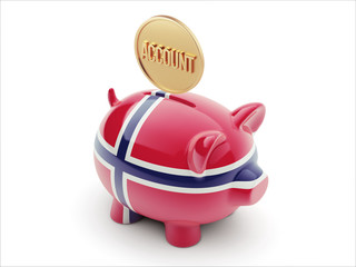 Norway  Account Concept. Piggy Concept
