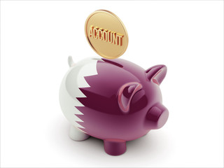 Qatar  Account Concept. Piggy Concept