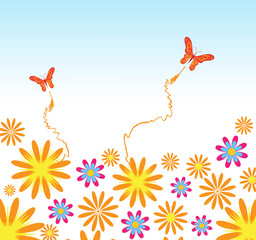 Abstract background with flowers