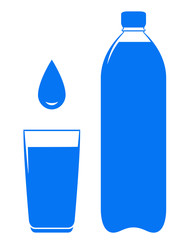 water bottle glass and drop