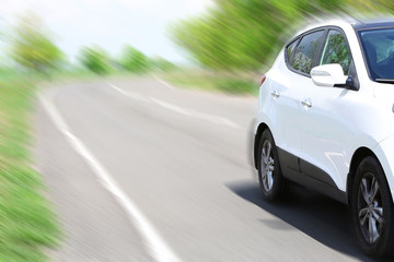 Obraz premium Speed. Car driving on road