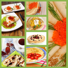 Delicious pancakes collage