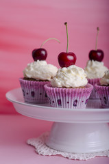 Cupcake, kuchen, muffin, kirschen