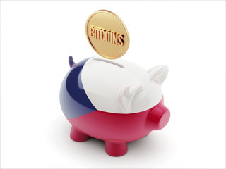 Czech Republic Bitcoin Concept Piggy Concept