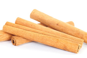 cinnamon sticks isolated on a white background