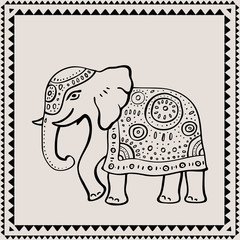 Ethnic elephant.  Indian style.