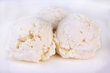 Vanilla ice cream  isolated on white