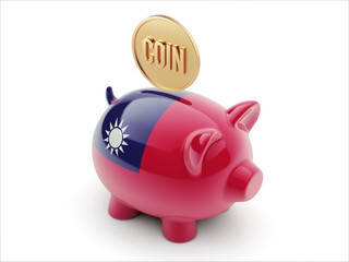 Obraz premium Taiwan Coin Concept Piggy Concept