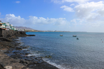 Fototapeta na wymiar Lanzarote beach on Spanish Canary Island