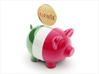 Italy Creative Concept Piggy Concept