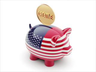 United States Creative Concept Piggy Concept