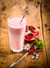 Healthy delicious pomegranate smoothie