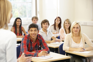 Students and tutor in class
