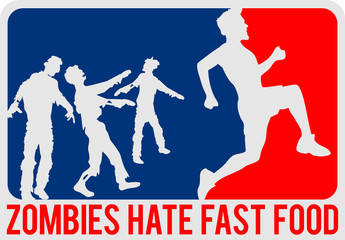 Zombies Hate Fast Food Sport Logo