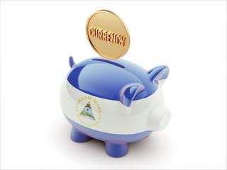 Nicaragua Currency Concept. Piggy Concept