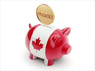 Canada Currency Concept. Piggy Concept