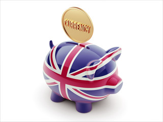 United Kingdom Currency Concept. Piggy Concept