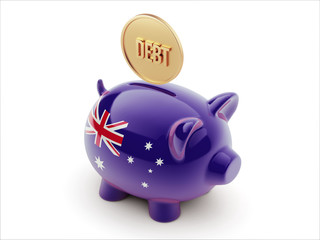 Australia Debt Concept Piggy Concept