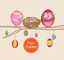 Easter eggs and happy easter