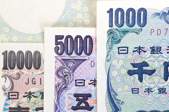 All japanese yen bank note , 10000yen ,5000yen, 1000yen