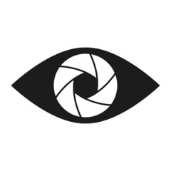 Shutter eye conceptual flat abstract icon